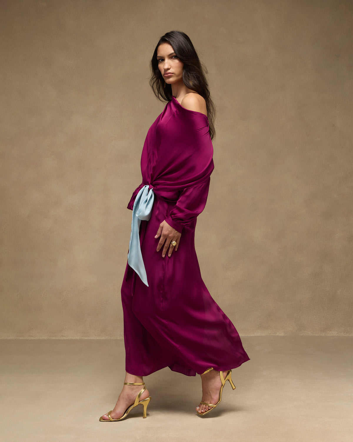 Fireside Dress - Satin Blend Fitted