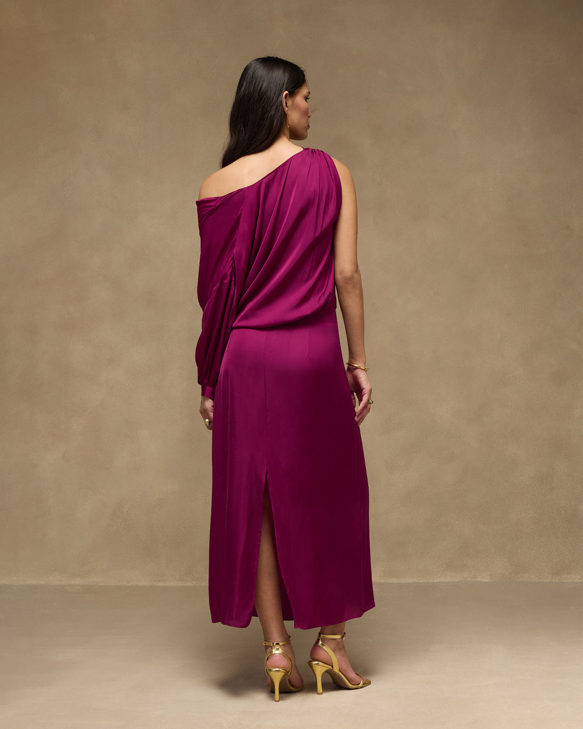 Fireside Dress - Satin Blend Fitted