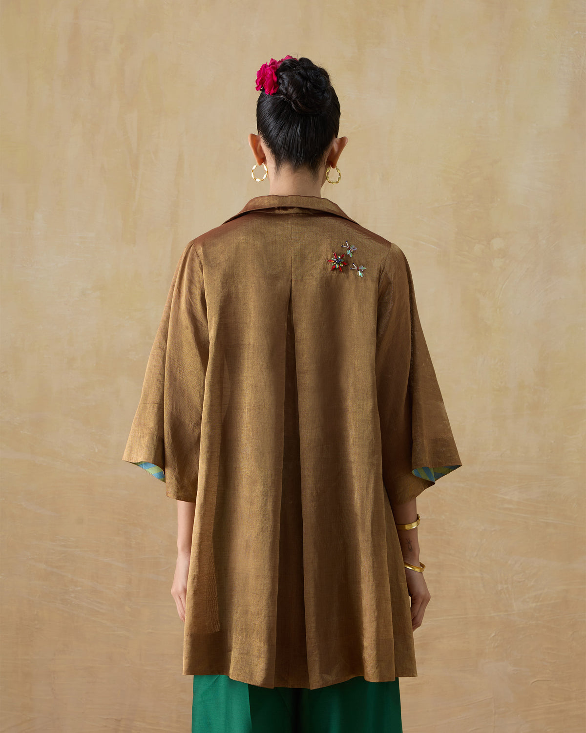 Golden Hour Shirt - Metallic Tissue A-Line Fit