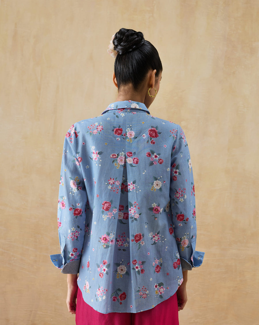 Back view of the Detour Shirt, showing the pleat at the centre back.