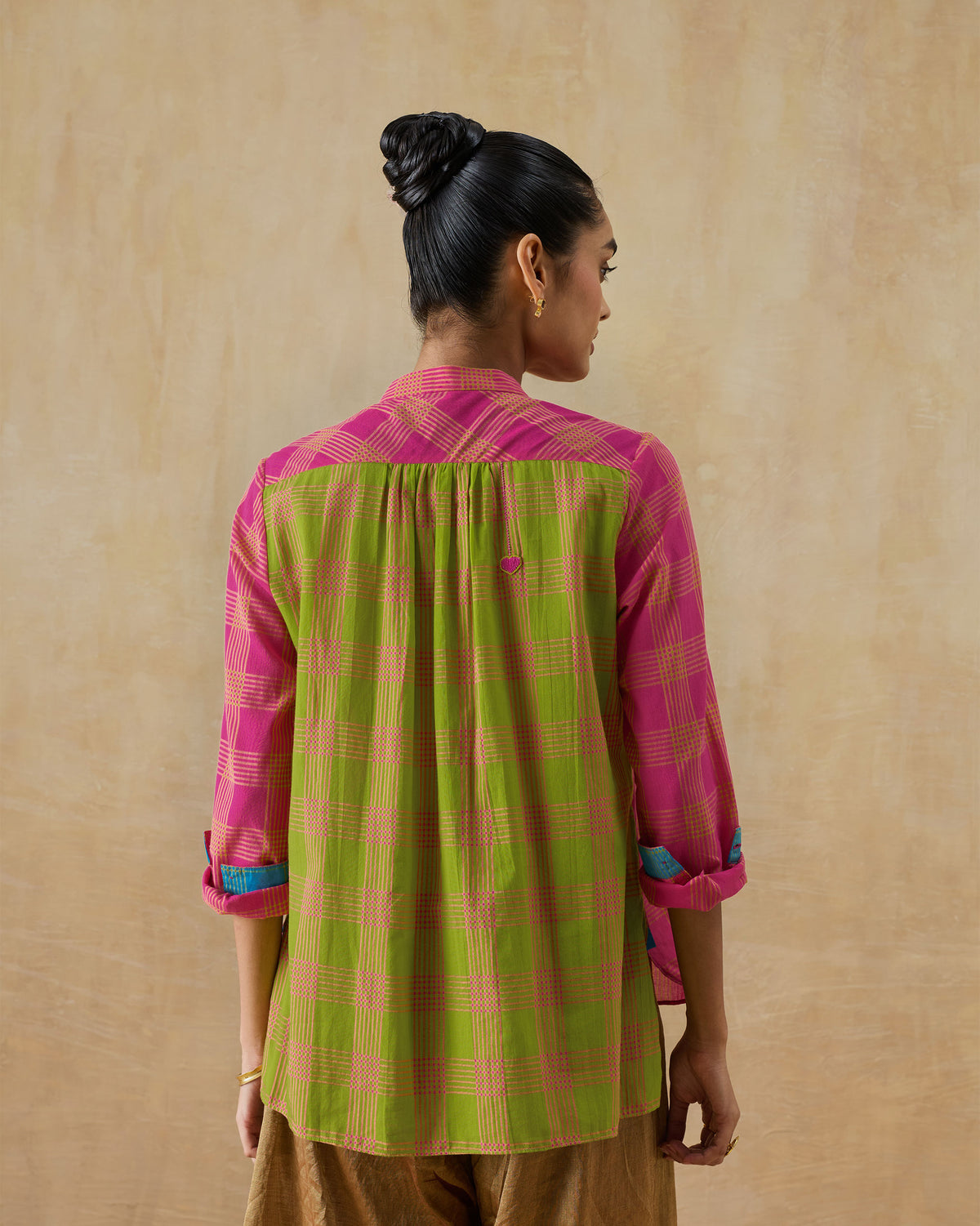 Mandarin Collar Top - 100% Cotton Regular Fit
