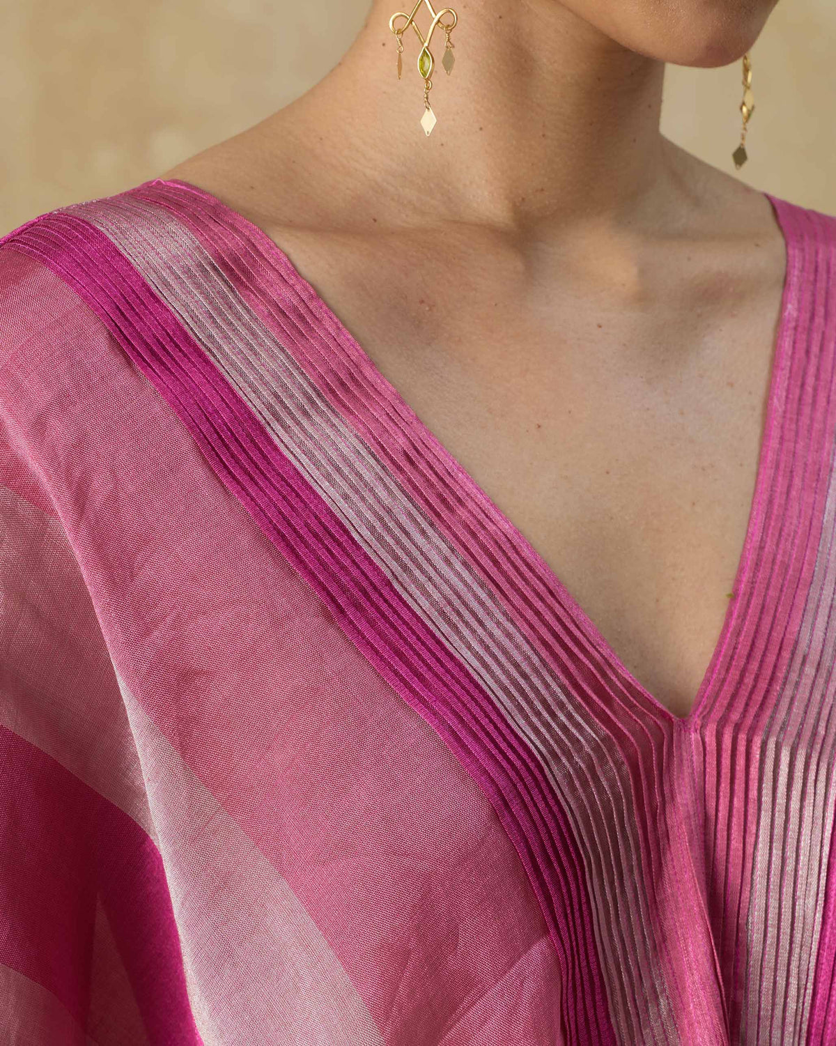 Jhilmil Kaftan - Metallic Tissue Loose Fit