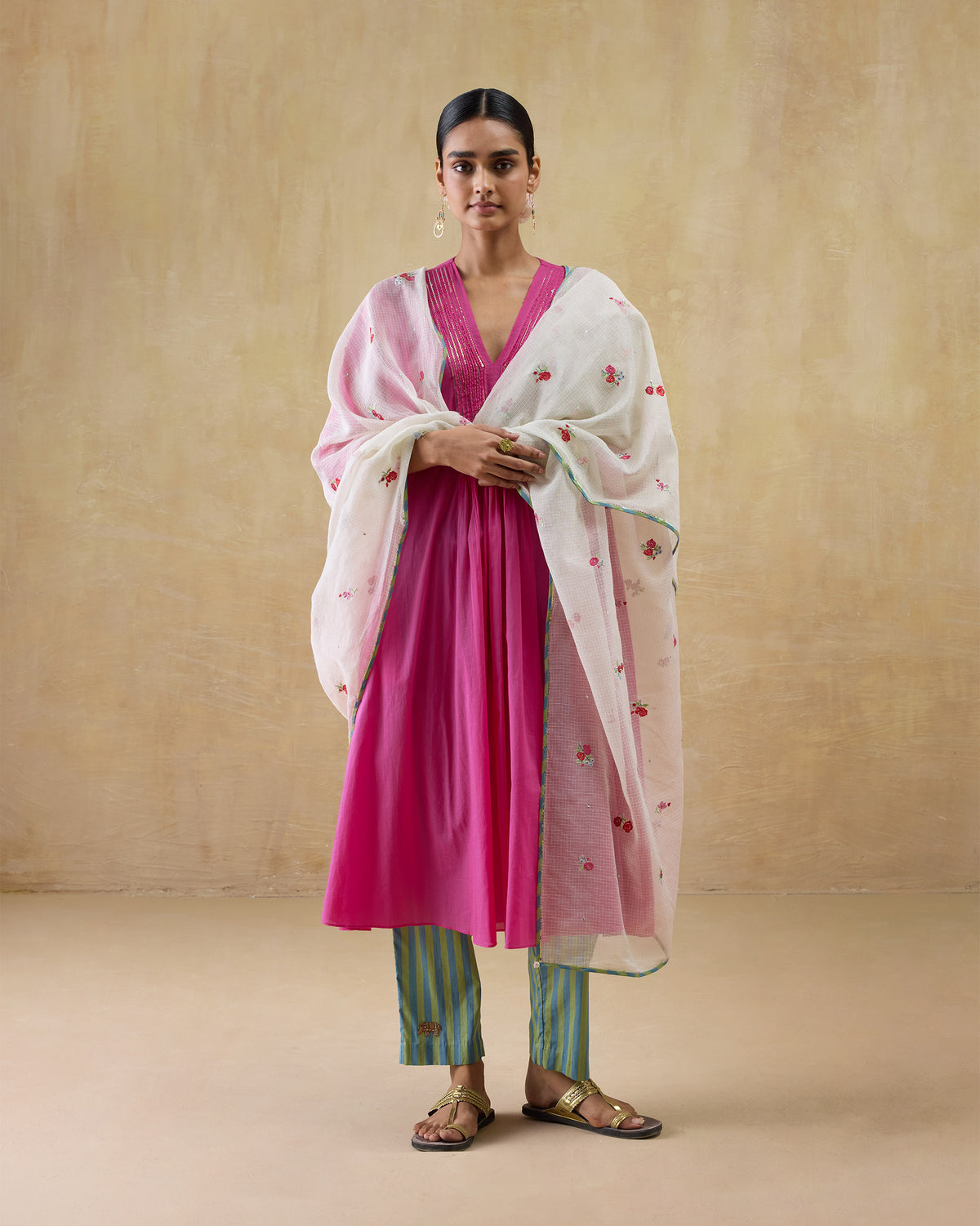 Pintuck Kurta - 100% Cotton Regular Fit