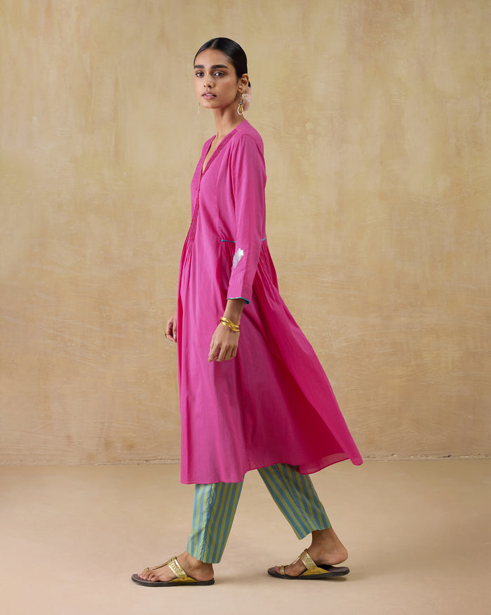 Pintuck Kurta - 100% Cotton Regular Fit