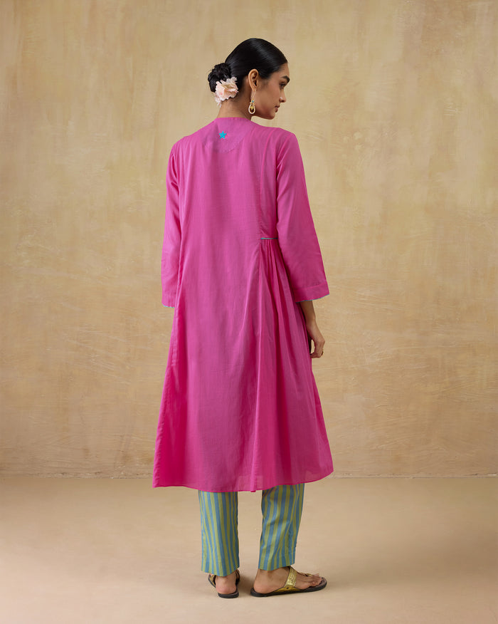 Pintuck Kurta - 100% Cotton Regular Fit