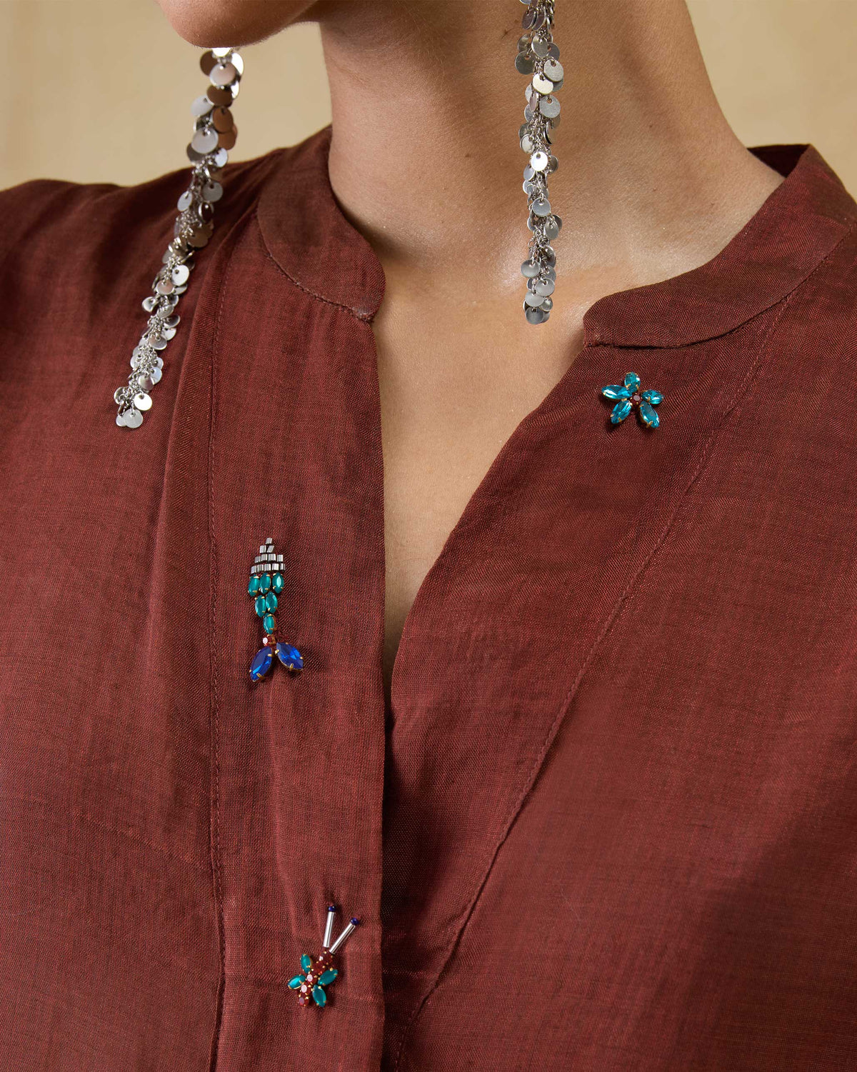 Tango Kaftan - Metallic Tissue Free Size