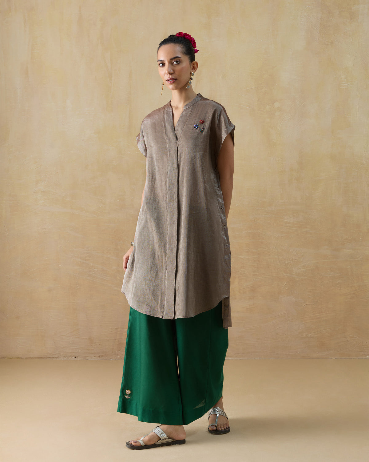 Tango Kaftan - Metallic Tissue Free Size