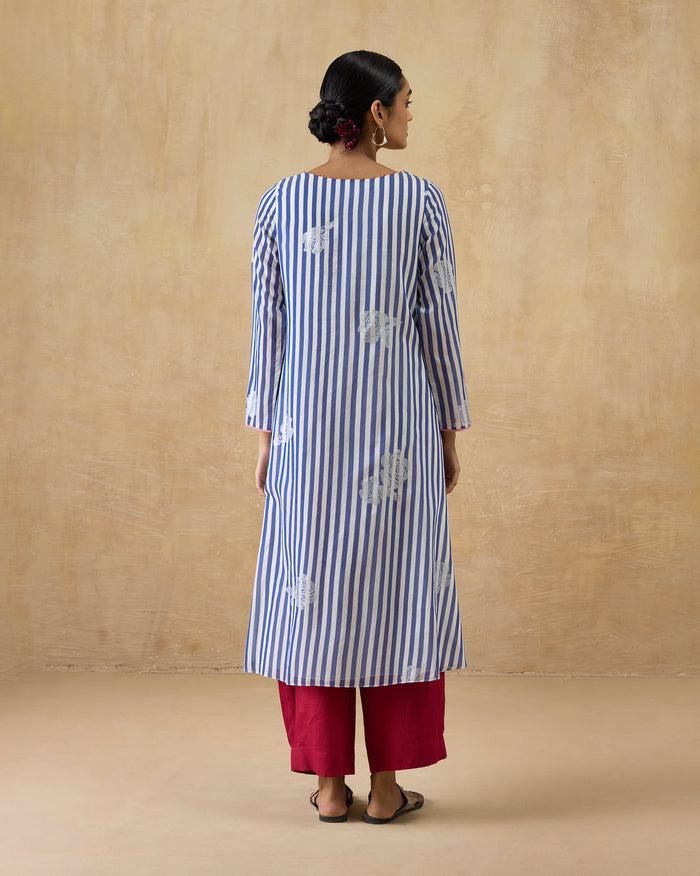 Boat Neck Kurta - Cotton Silk Regular Fit