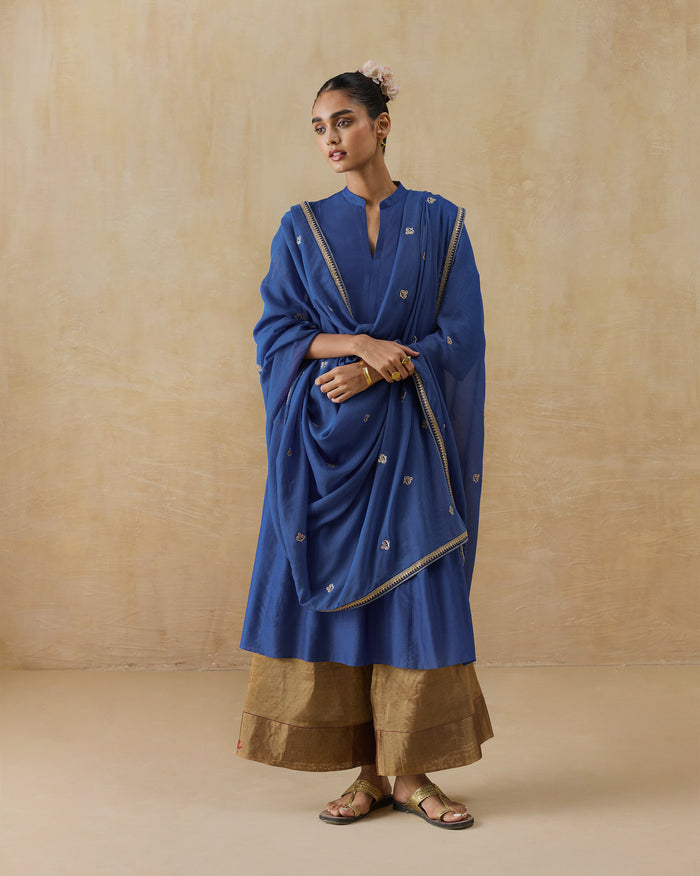 Leher Dupatta - Embroidered Cotton Silk