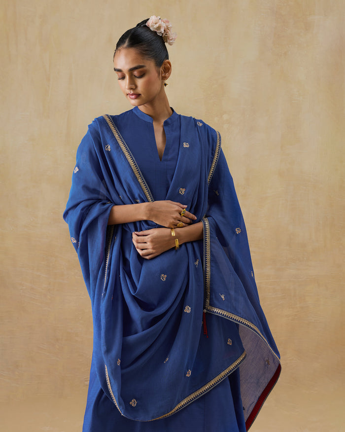 Leher Dupatta - Embroidered Cotton Silk