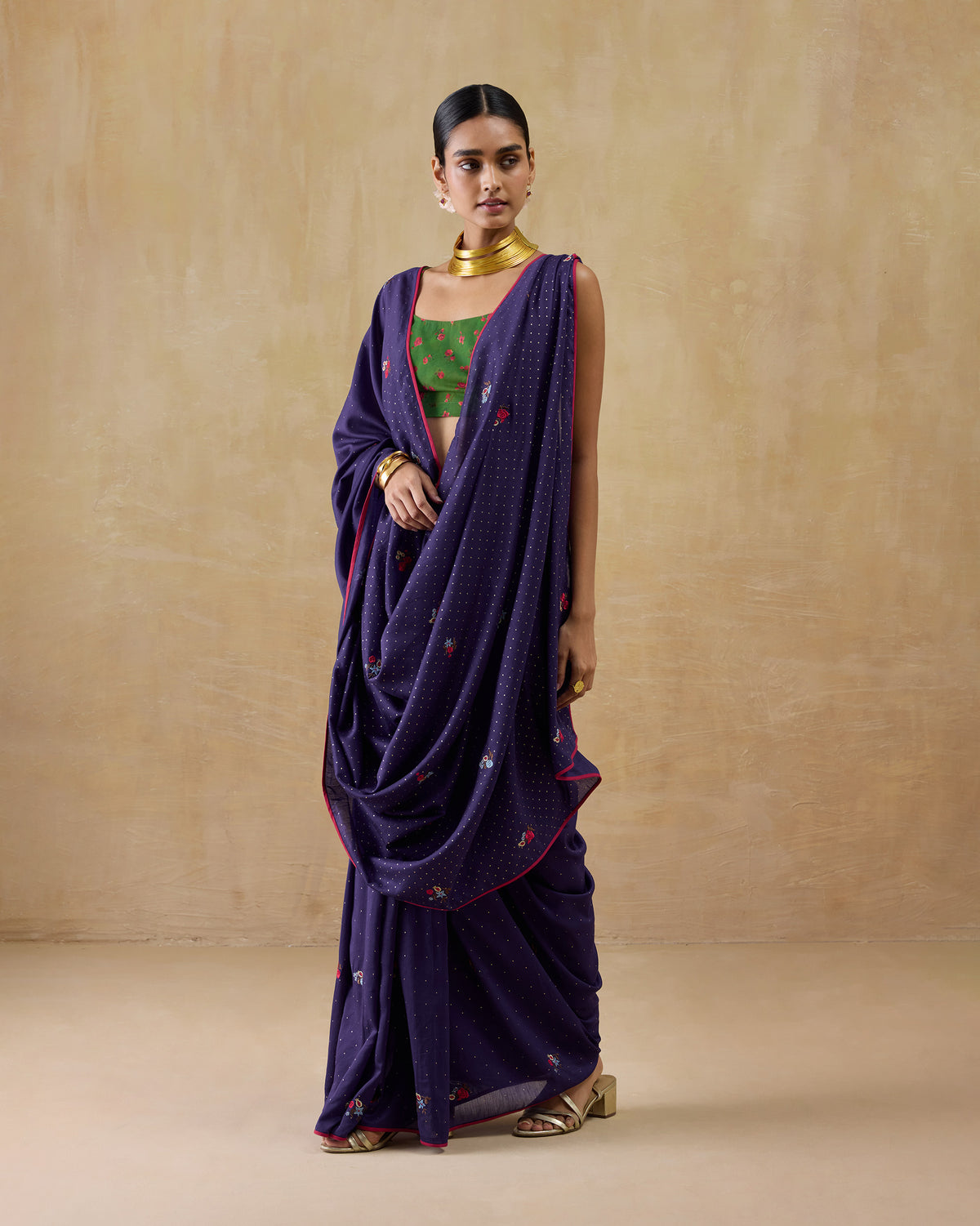 Midnight Dance Sari - Cotton Silk