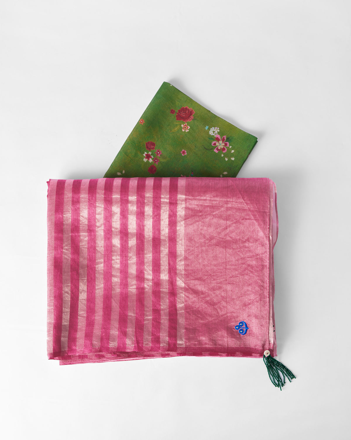 Blush Sari - Metallic Tissue