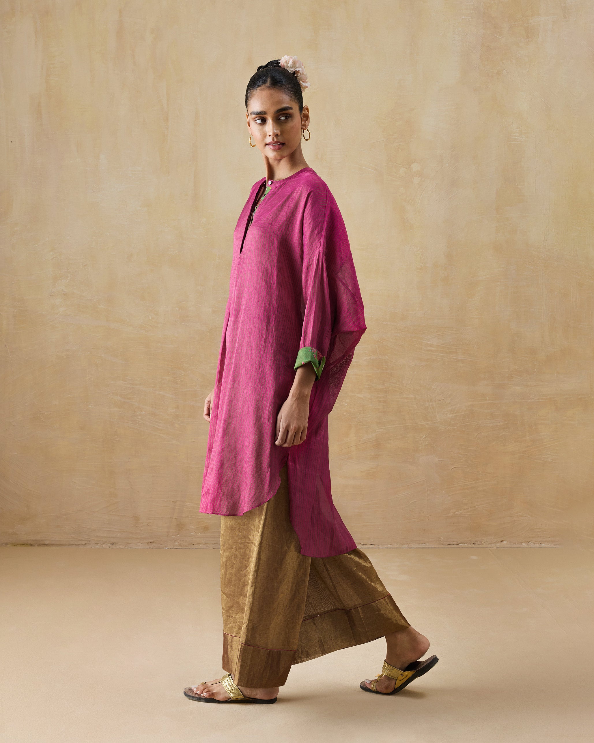 Lazy Sunday Tunic - Metallic Tissue Loose Fit – Nicobar
