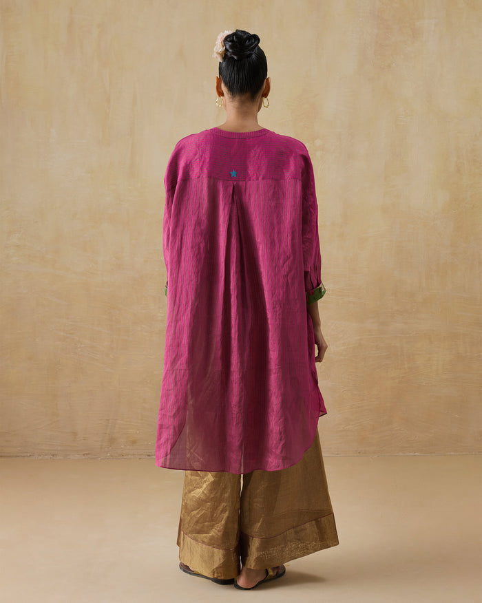Lazy Sunday Tunic - Metallic Tissue Loose Fit