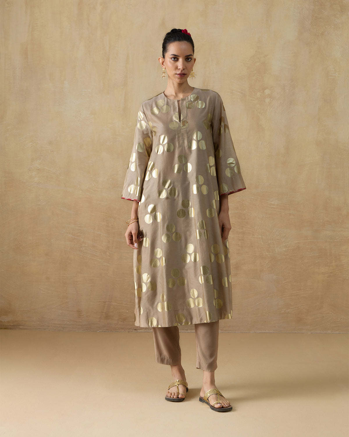 Cloud Dancer Kurta - Cotton Silk A-Line Fit
