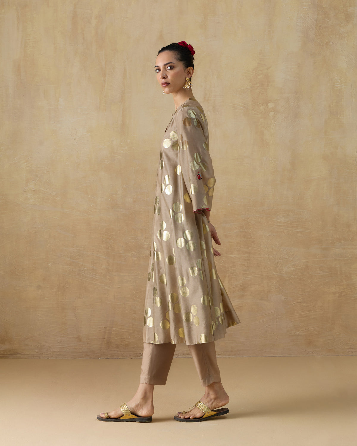 Cloud Dancer Kurta - Cotton Silk A-Line Fit