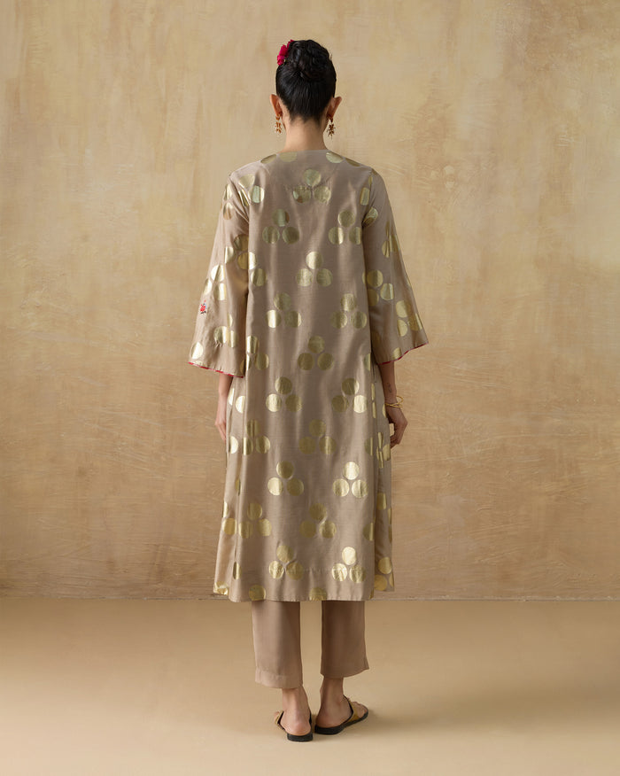 Cloud Dancer Kurta - Cotton Silk A-Line Fit