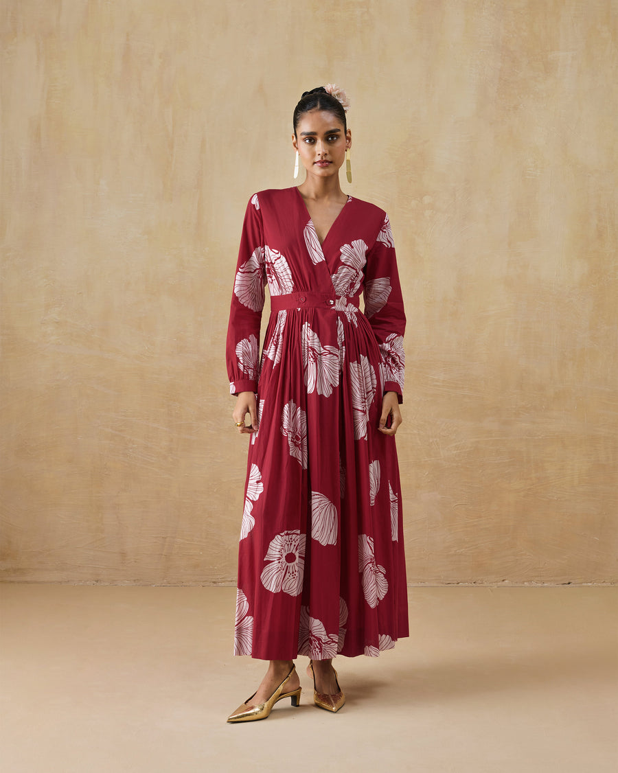 The Nico Dress worn with gold heels.