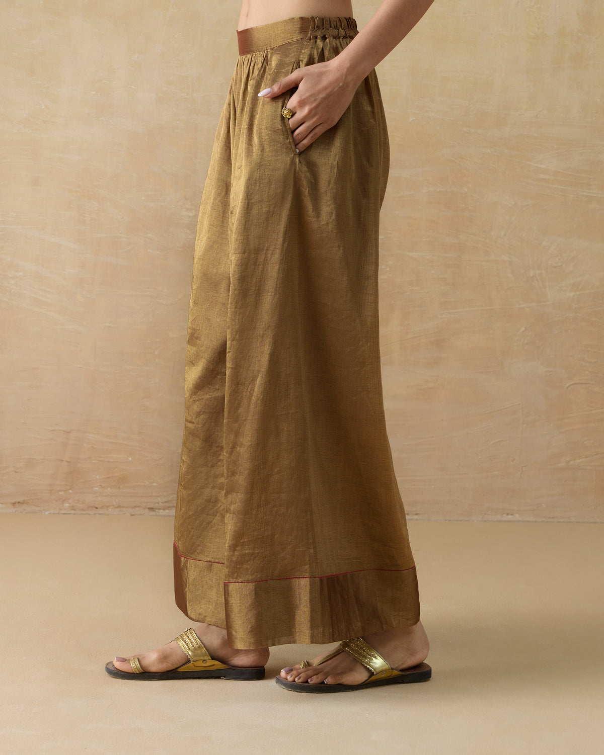 Charisma Pants - Metallic Tissue A-Line Fit
