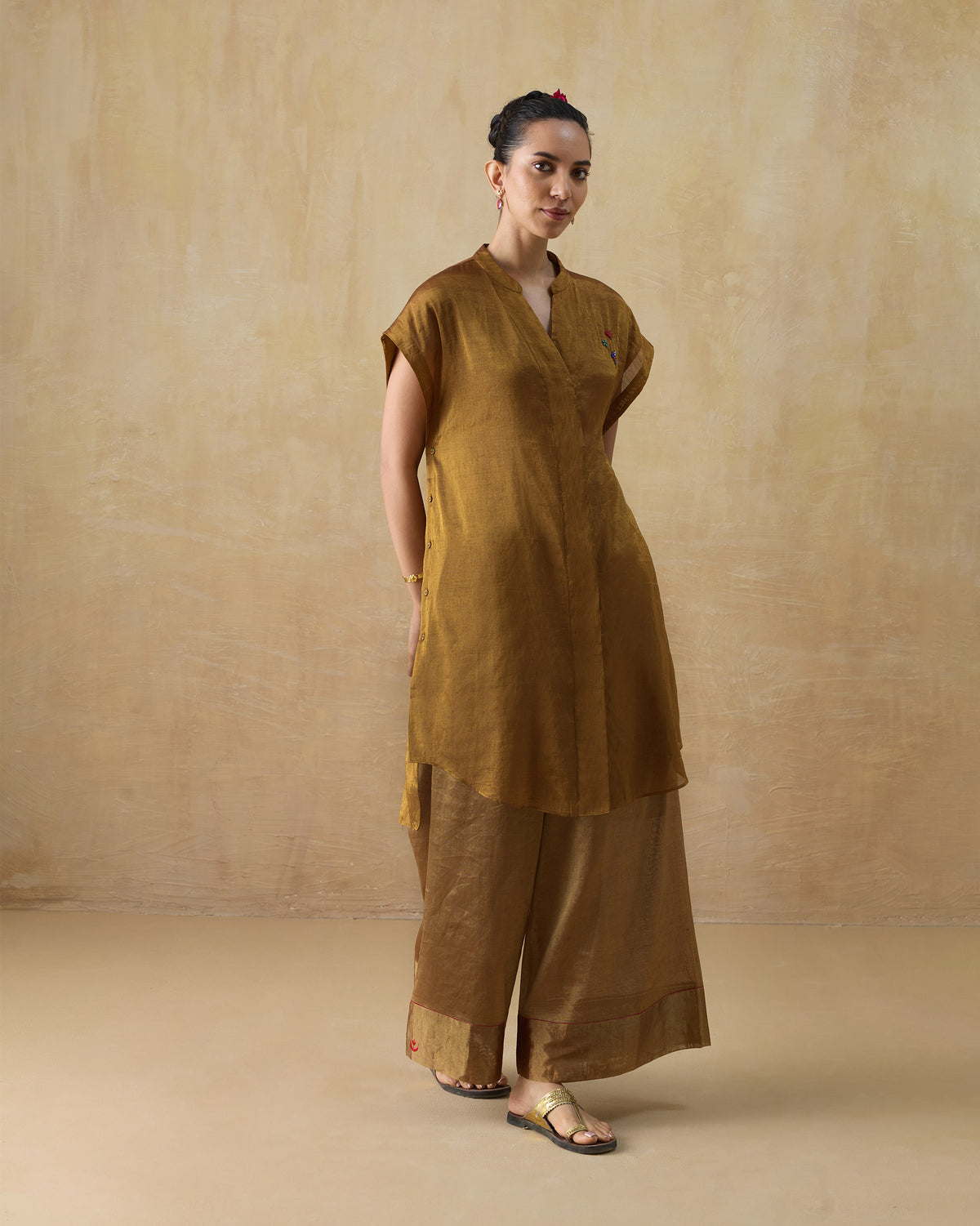 Charisma Pants - Metallic Tissue A-Line Fit