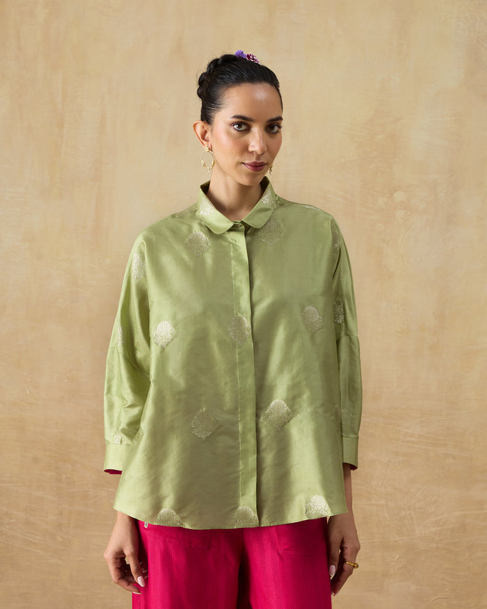 Boxy Shirt - Silk Blend Loose Fit