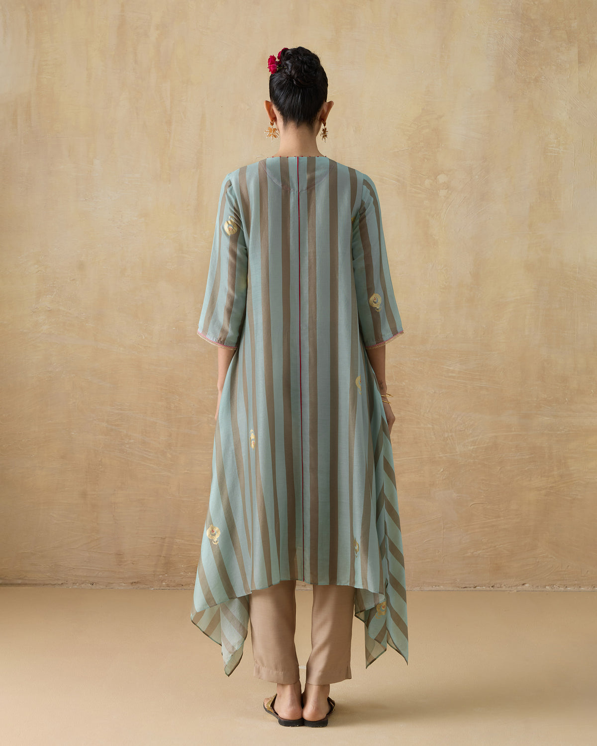 Front Pleated Kurta - Chanderi Regular Fit