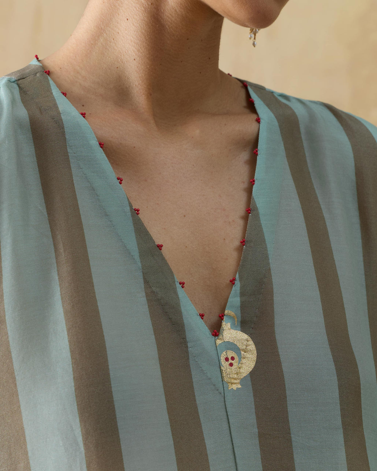 Front Pleated Kurta - Chanderi Regular Fit