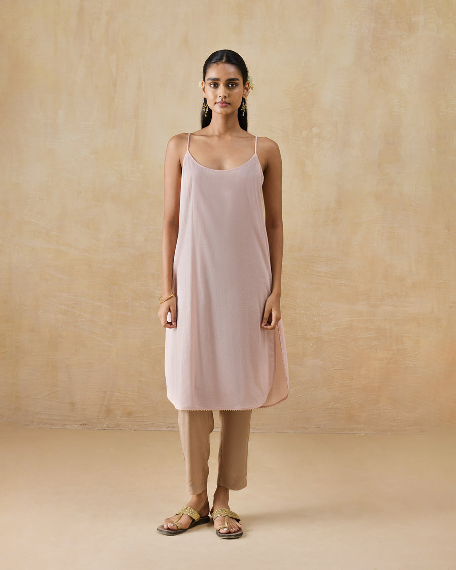 The matching slip of the Radiant Kurta worn on its own.