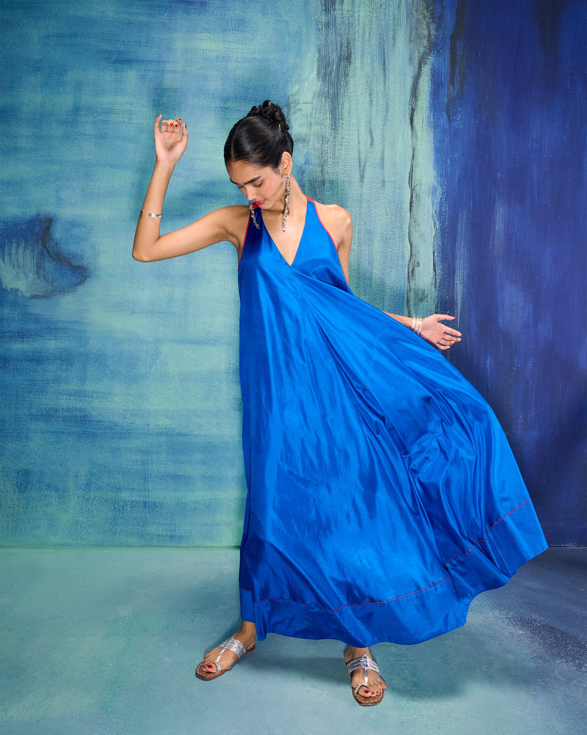 Akira Twist Back Dress - 100% Silk A-Line FIt