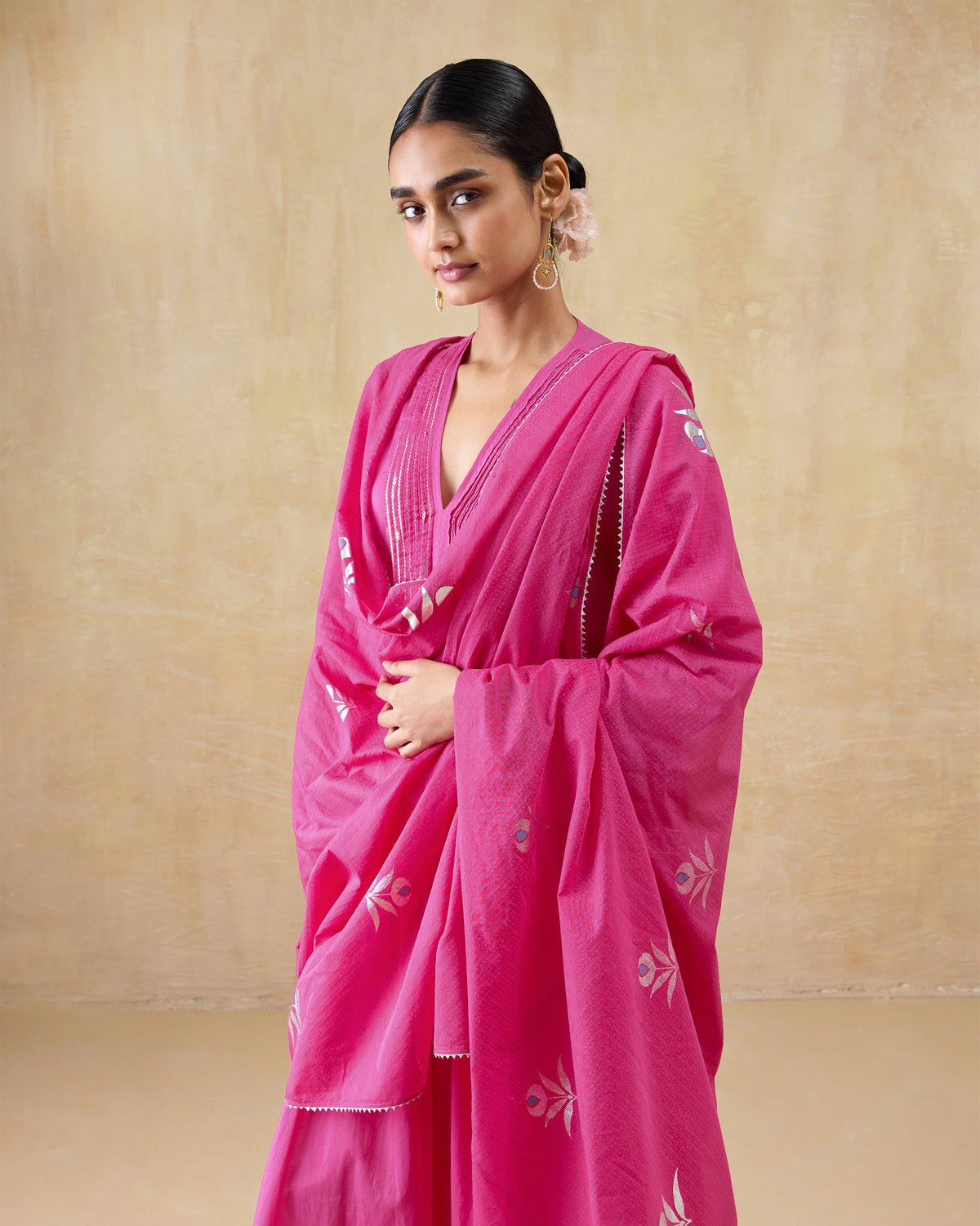 Riverdance Dupatta - Embroidered Cotton Silk
