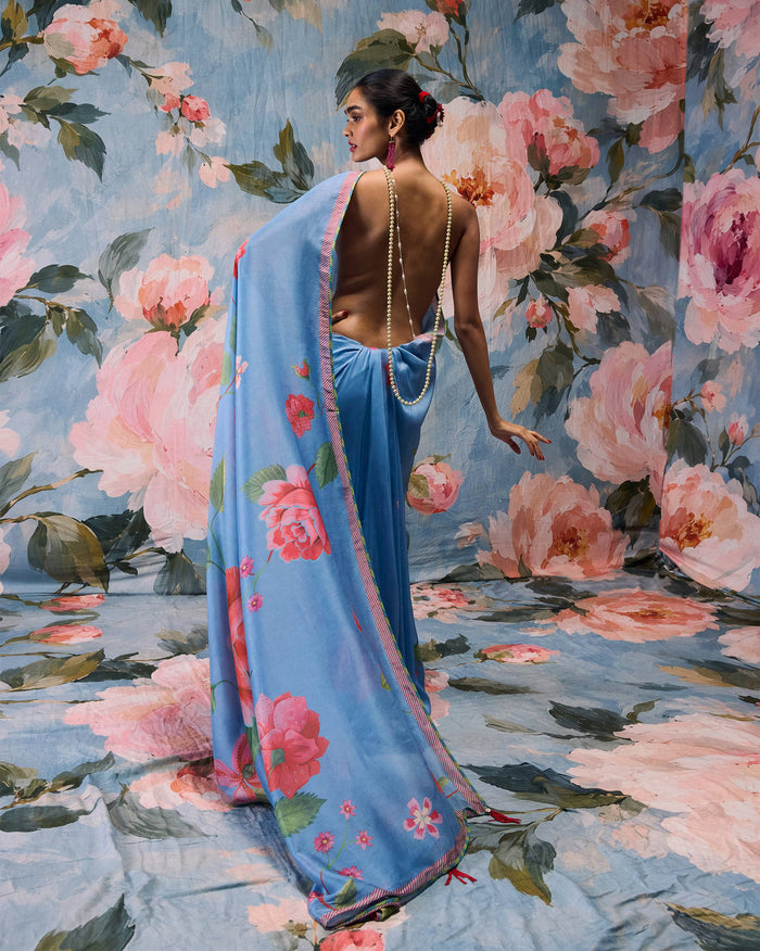 First Bloom Sari - Printed Cotton Silk