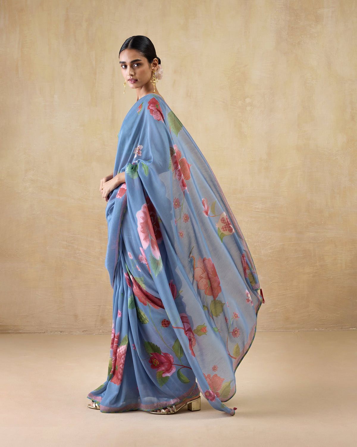 First Bloom Sari - Printed Cotton Silk