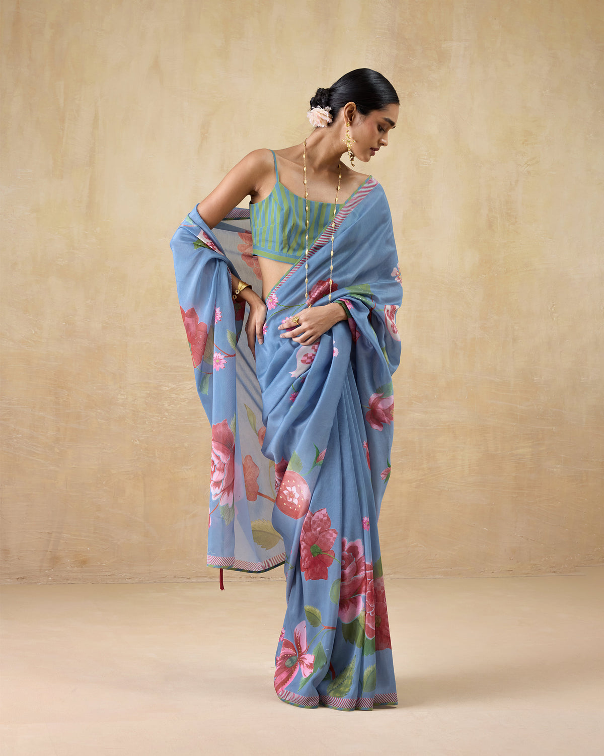 First Bloom Sari - Printed Cotton Silk