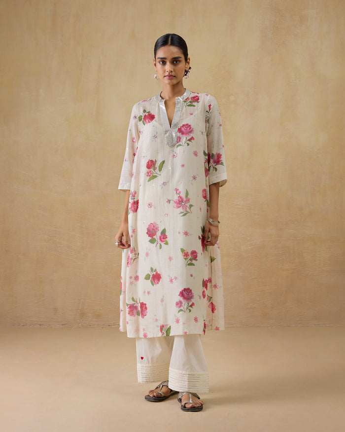Fiesta Kurta with Slip -Cotton Silk Regular Fit