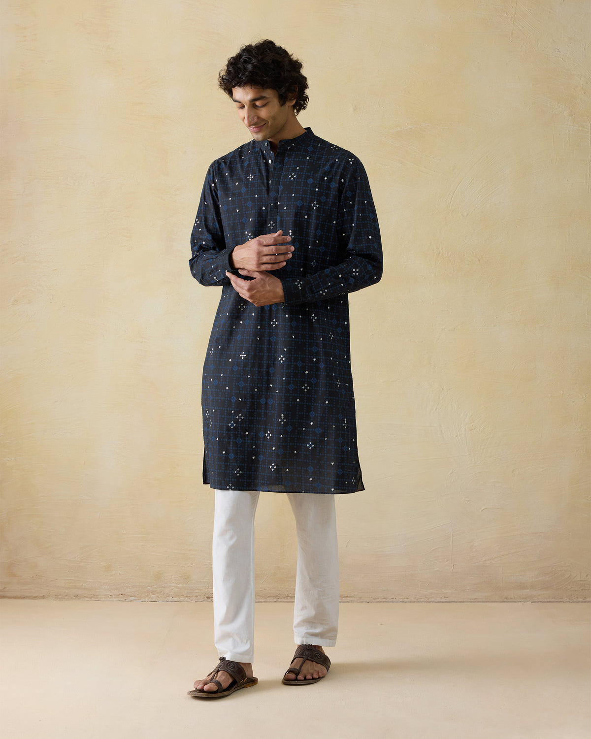 Neckband Kurta - Cotton Voile Classic Fit