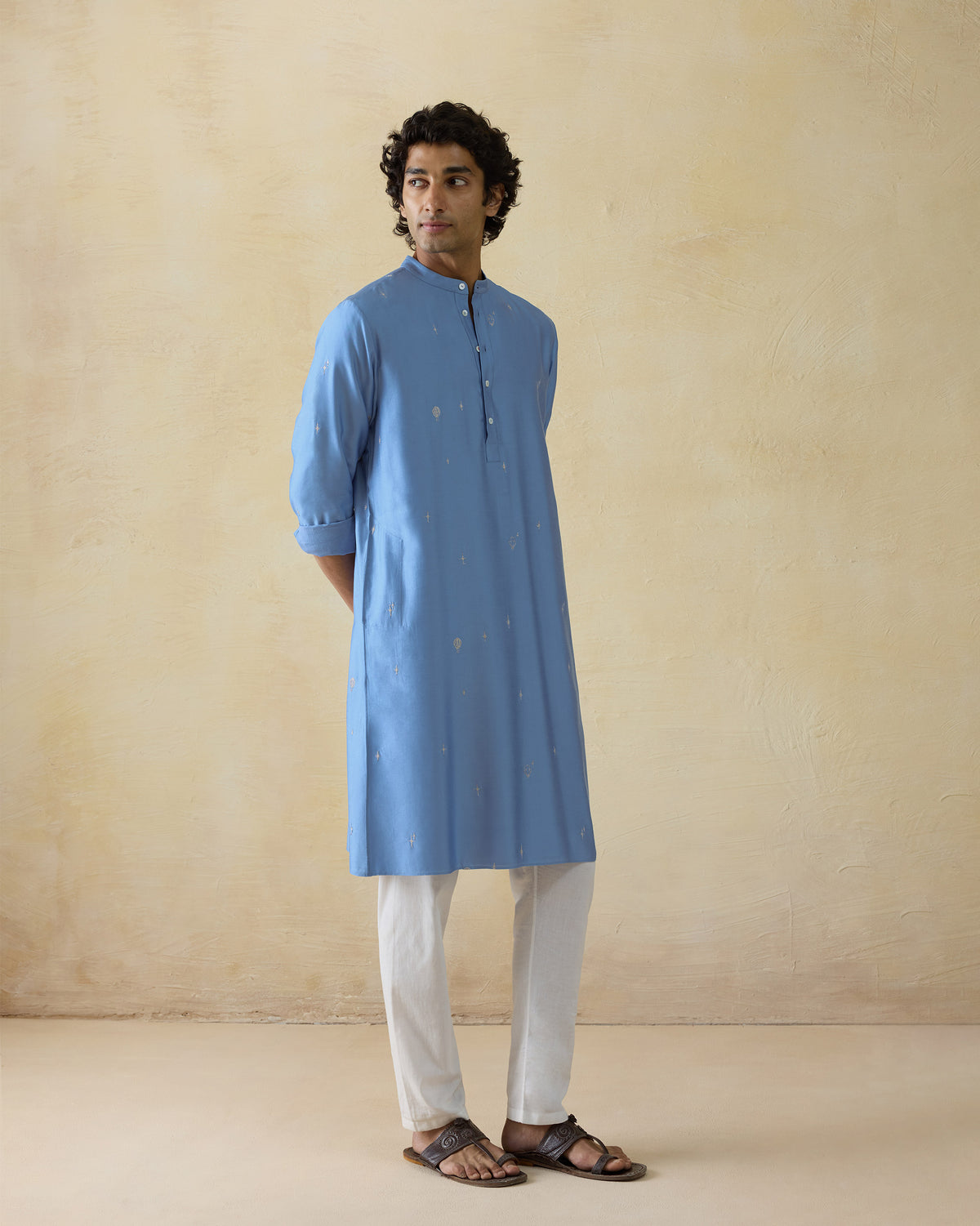 Bageecha Kurta - Viscose Silk Blend Classic Fit