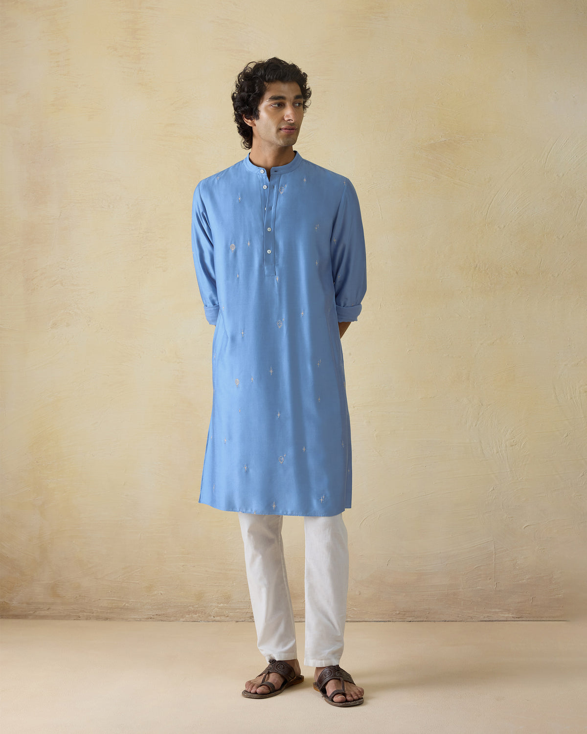 Bageecha Kurta - Viscose Silk Blend Classic Fit