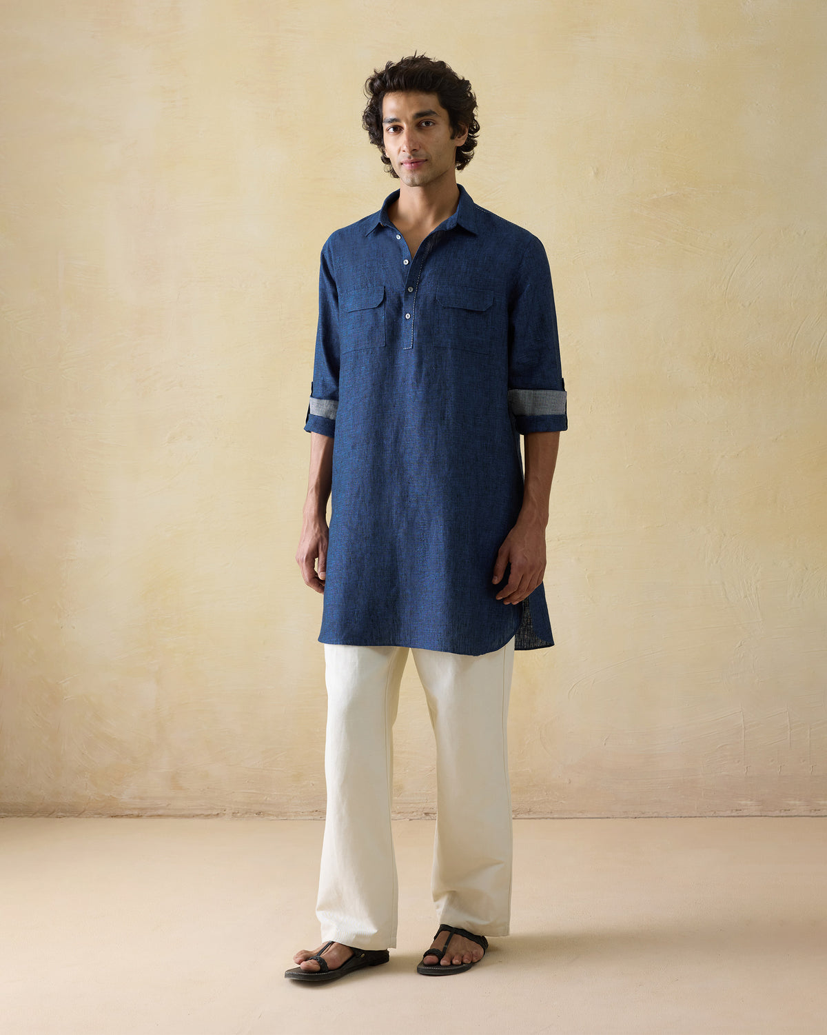 Aaram Pants - Cotton Blend Relaxed Fit