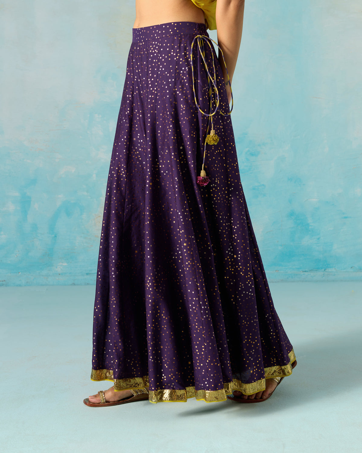 Sagan Sharara - Foil Printed Cotton Silk