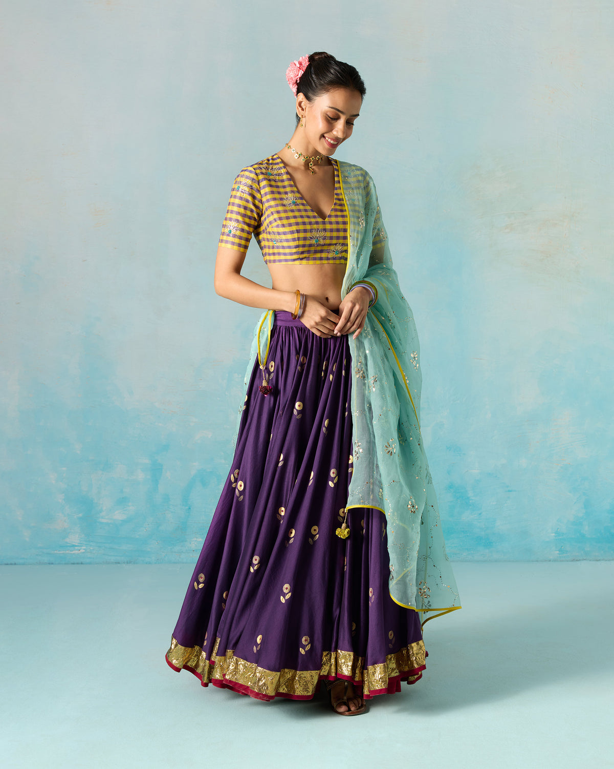 Adaa Dupatta - Embroidered Mukaish Silk Organza