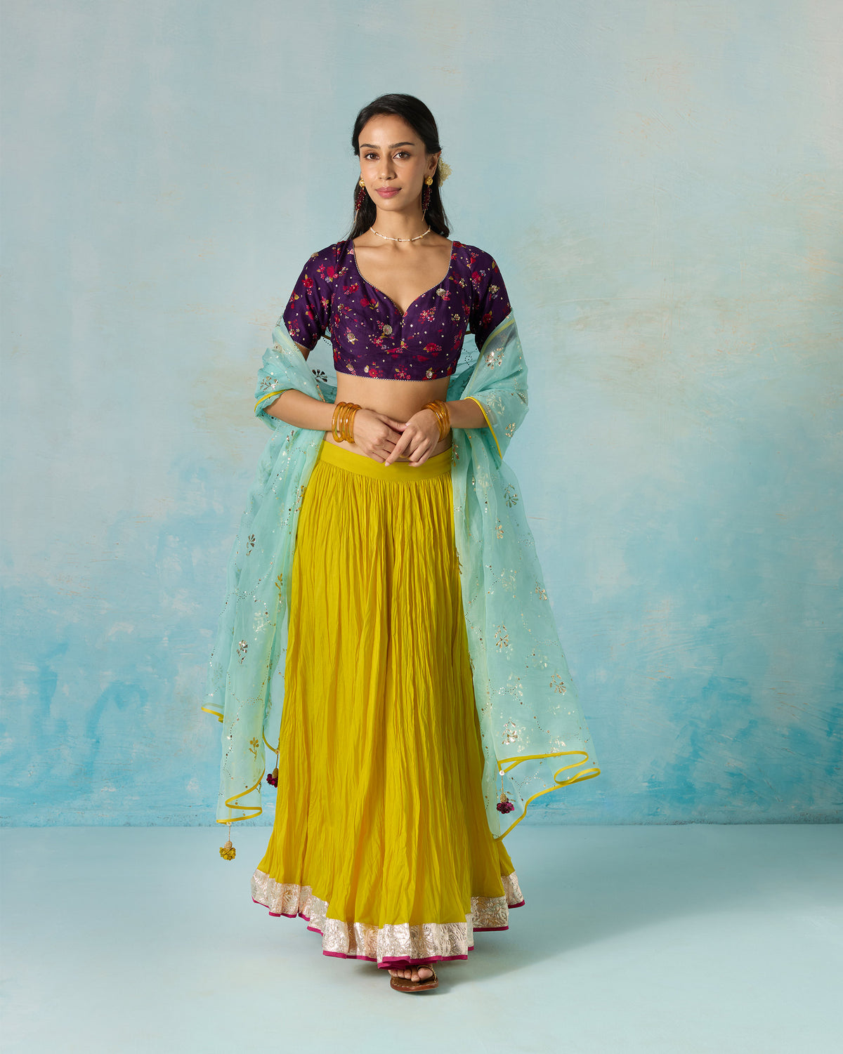 Adaa Dupatta - Embroidered Mukaish Silk Organza