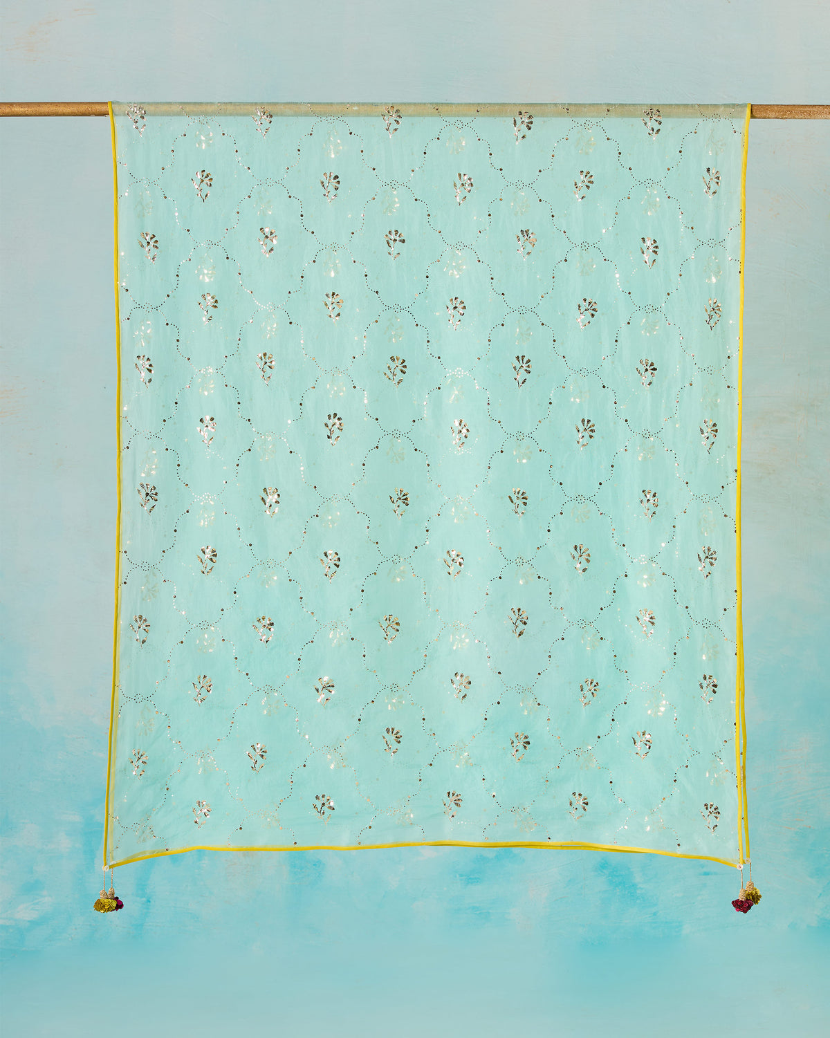 Adaa Dupatta - Embroidered Mukaish Silk Organza