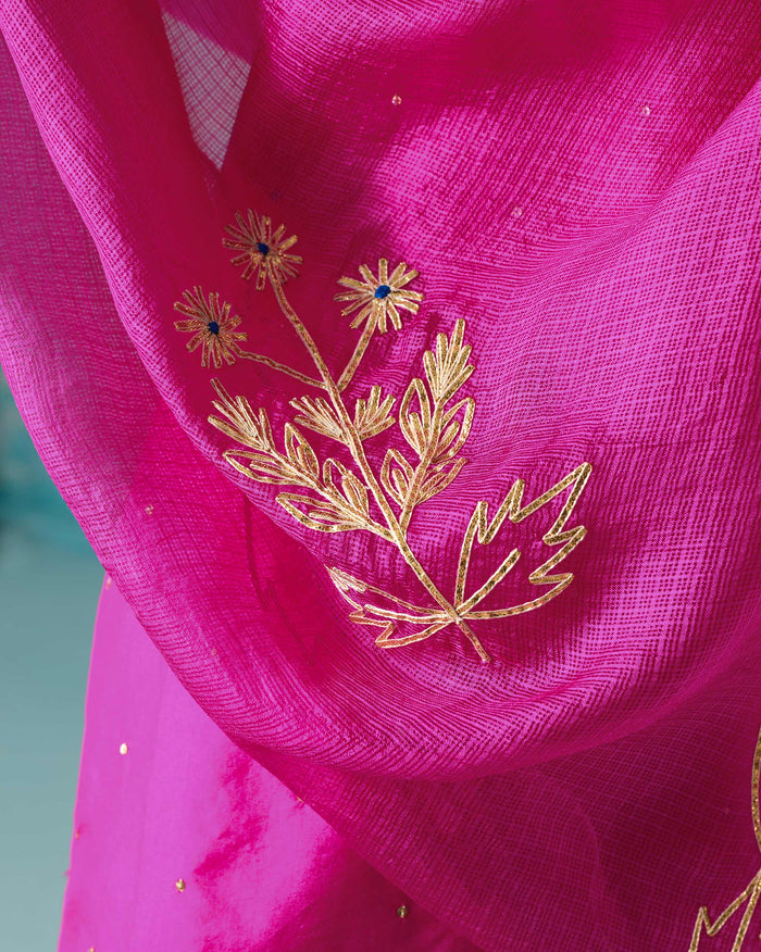 Ishara Dupatta - Embroidered Silk Kota