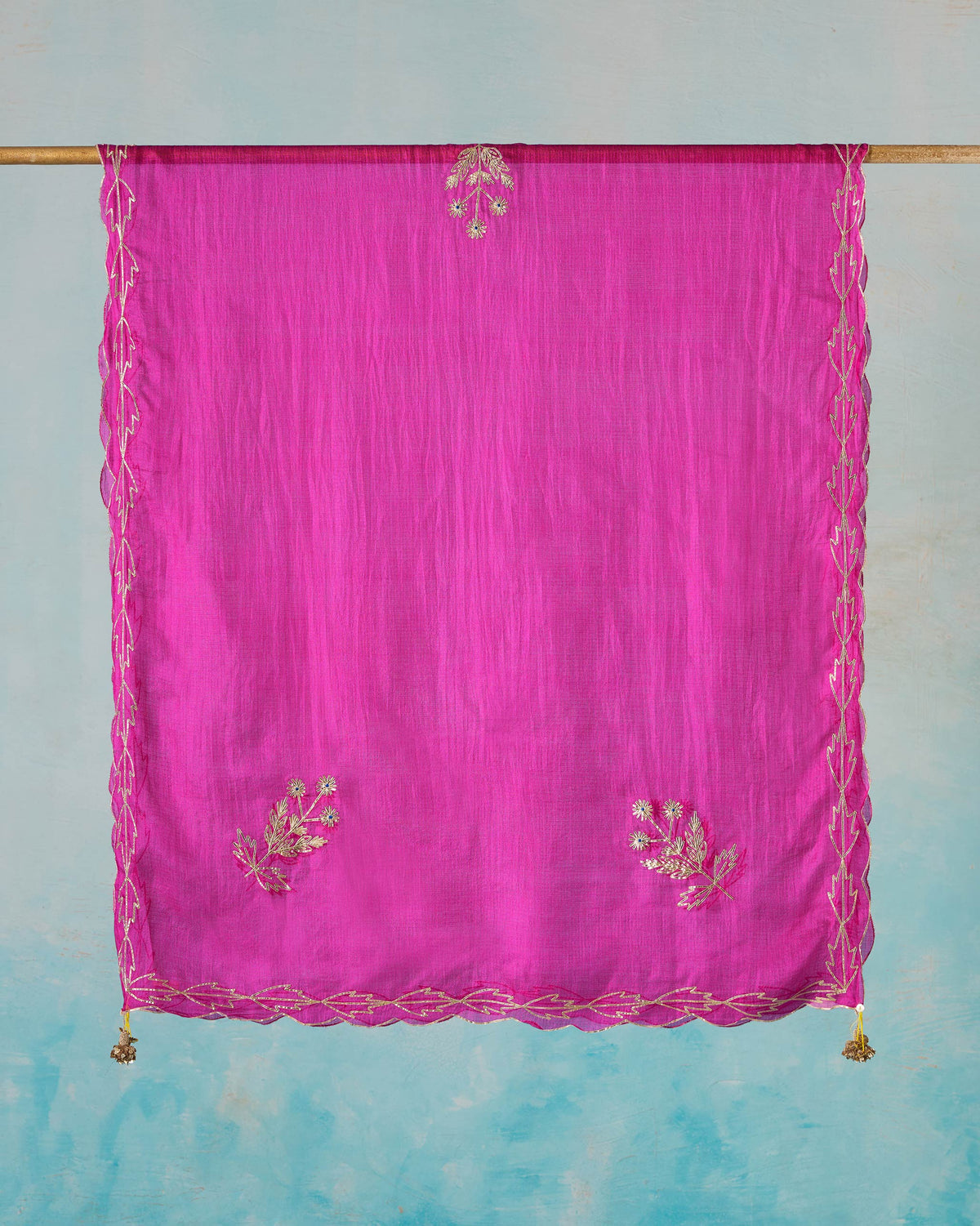 Ishara Dupatta - Embroidered Silk Kota