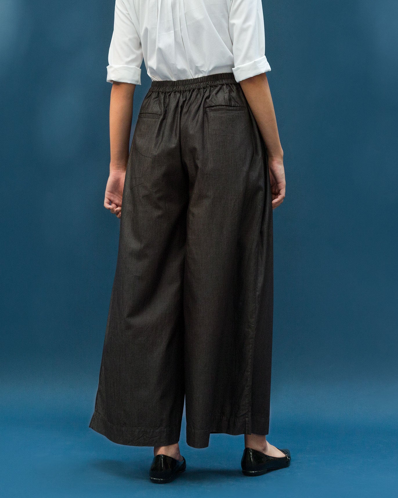 Deep Pleat Front Bottom - Charcoal
