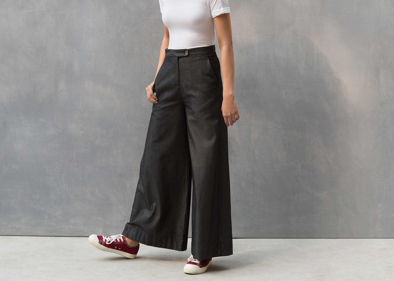 Denim Wide Leg Pants