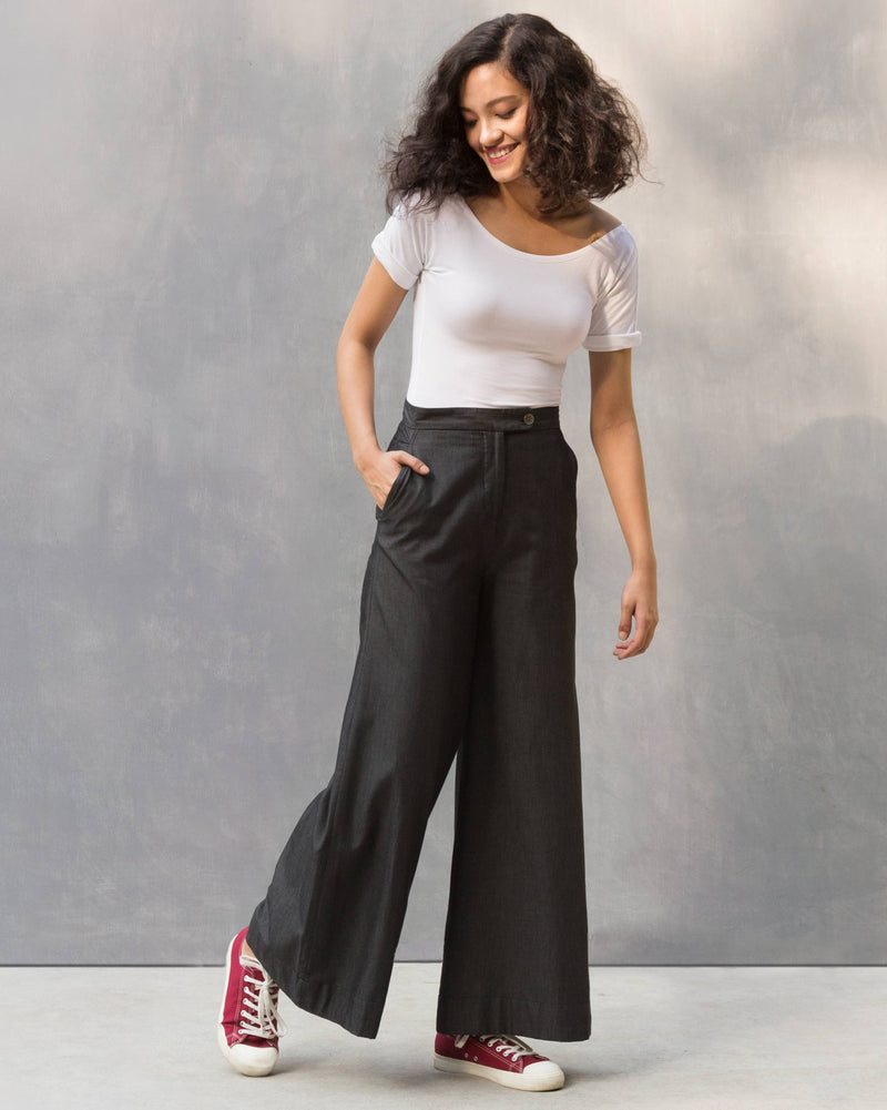 Denim Wide Leg Pants