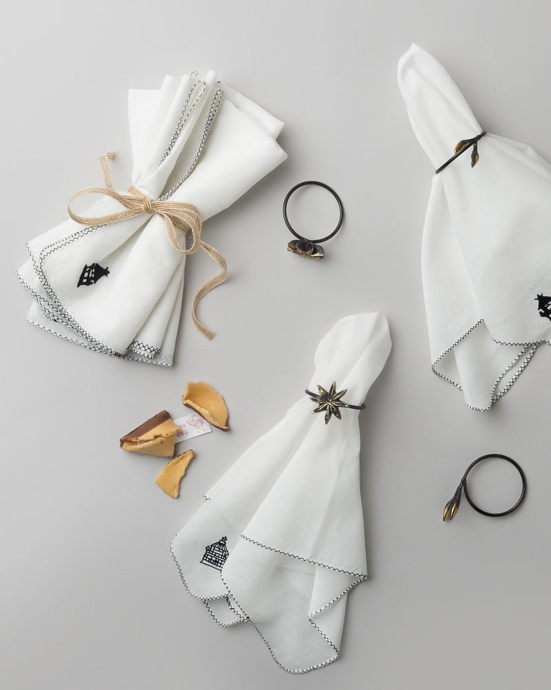 Garden Napkin Rings (Set Of 4) - Bronze
