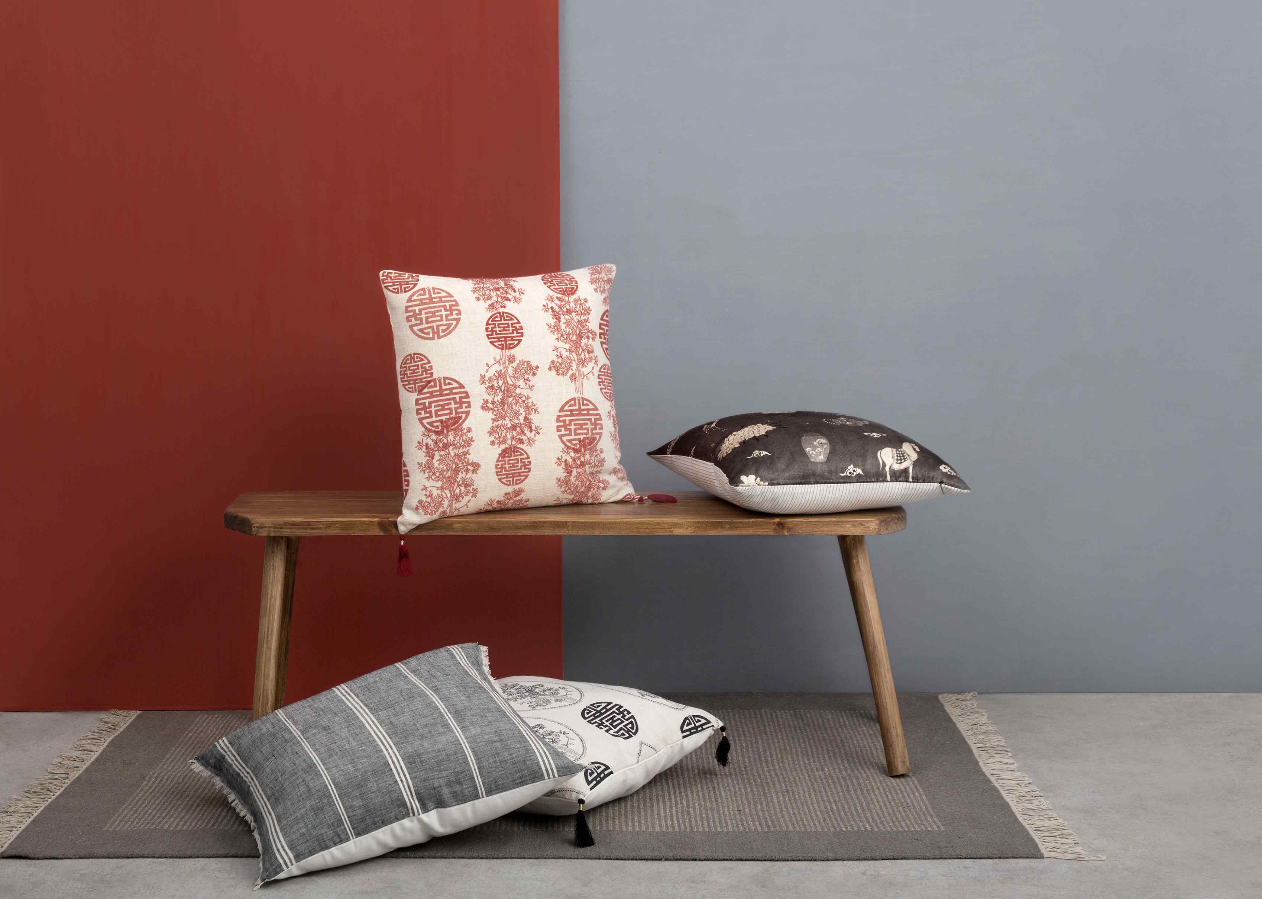 Jia Cushion Cover - Red