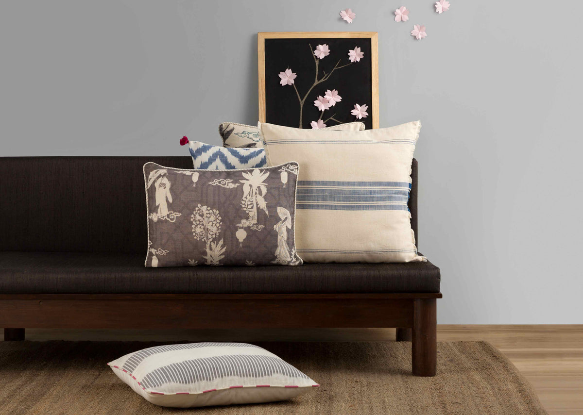Kemuri French Stripe Cushion Cover - Blue thumbnail 3